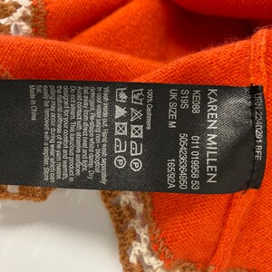 Pure 100% Cashmere Handmade crochet Jumper M Orange image 10