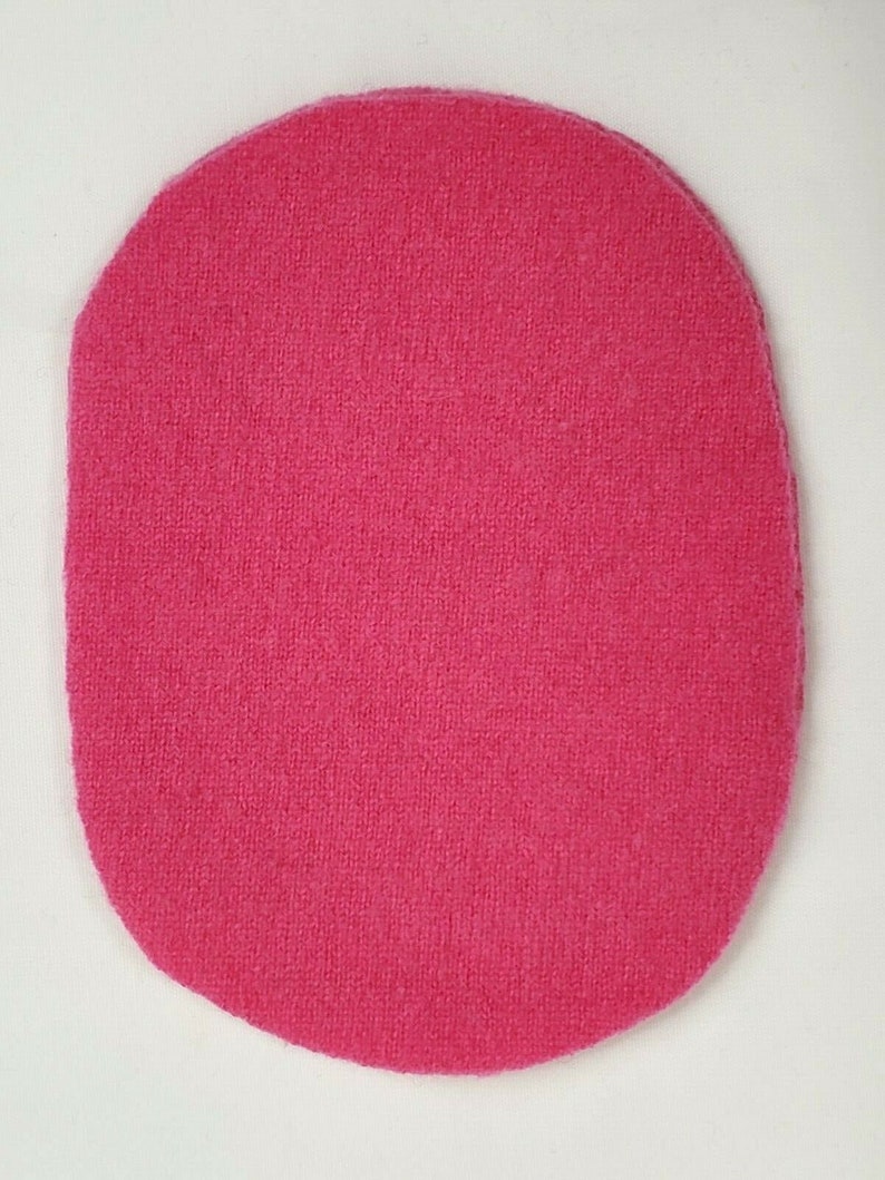 Paar Elbow Patches 100% reinem Kaschmir Rosa Lila DIY Reparatur Recycling Handmade Bright Pink