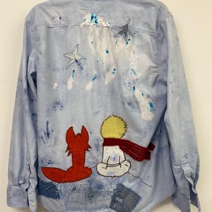 Levi’s Patchwork Shirt M/L  Little Prince Distressed Shirt Slow Art
