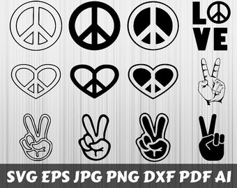 Peace sign svg | Etsy