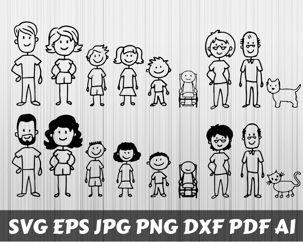 Download Family SVG Stick Family SVG Stick Family Clipart Family | Etsy