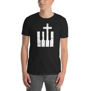 Keyboard And Cross Musician Christian Band T-Shirt (Unisex)