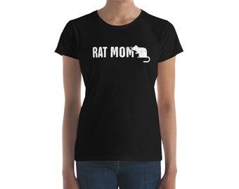Cute Pet Rat T-Shirt / Gift Idea For Rat Lovers & Rat Owners - "Rat Mom"