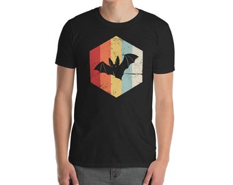 Retro Bat T-Shirt / Cute Bat Tee Shirt / Vintage Style Conservationist & Nature Lover Gift Idea