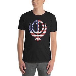 American Flag - Patriotic Khanda Sikh T-Shirt (Unisex)