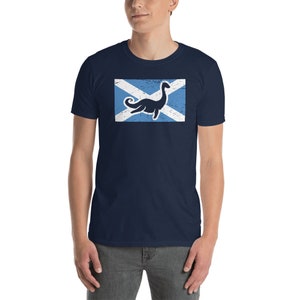 Loch Ness Monster T-Shirt (Unisex) / Scotland Nessie Shirt - &quot;Scotland Flag&quot;