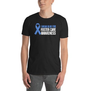 Foster Care T-Shirt / Foster Parent Gift / Blue Ribbon Foster Care Awareness Tee Shirt / &quot;Ribbon&quot; (Unisex)