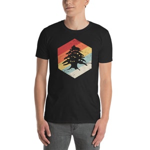 Retro Flag Of Lebanon Camiseta (Unisex) / Camisa de cedro libanés