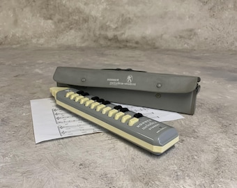 Vintage HOHNER Melodica, Vintage Flute, Hohner Student, Gray Melodica, Musical Instrument, Made In Germany.
