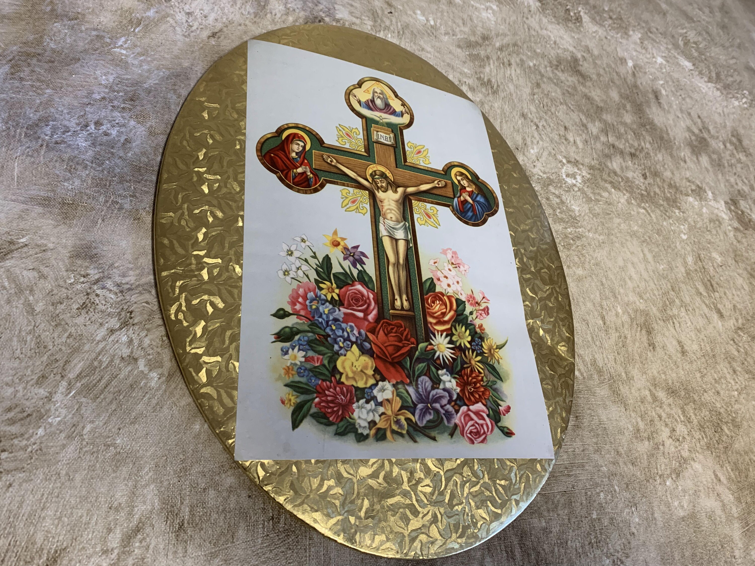 ヴィンテージの磔刑リトグラフ版：宗教的なキリスト教美術 - Etsy 日本