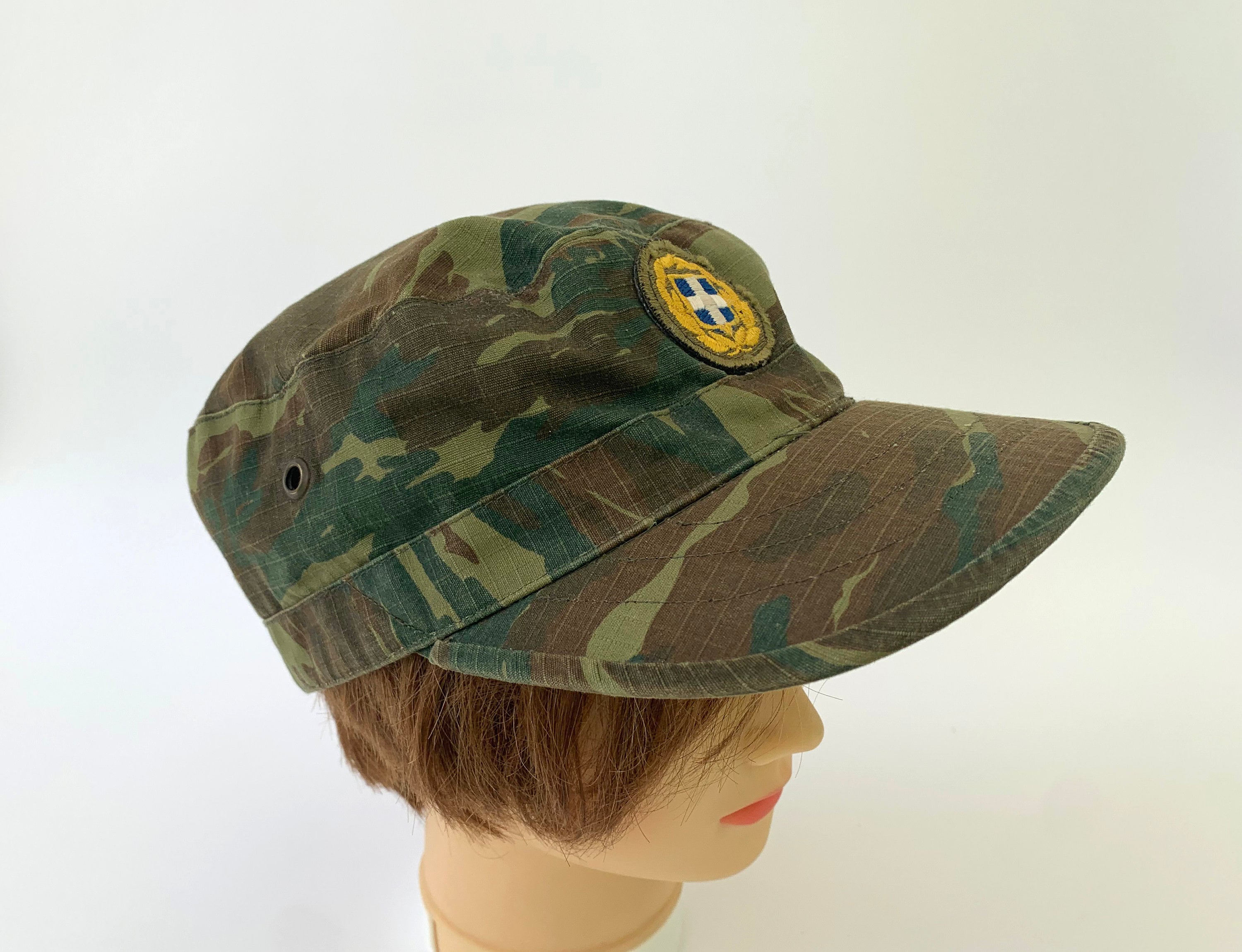 Accesorios Sombreros y gorras Sombreros de vestir Sombreros de copa sombrero de soldado del ejército militar sombrero de soldado sin usar con forro de cuero sombrero de lona verde de la década de 1970 Sombrero vintage 