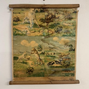 "Vintage Aesop's Fables Wanddekor, ""Der Wolf und die Ziege"" Lehrtafel, perfektes Kinderzimmer Kunst Geschenk für Kinderzimmer."