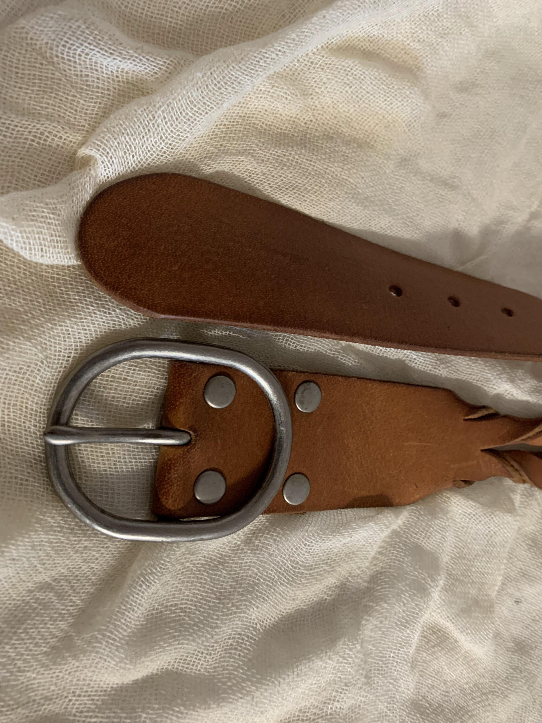 Benetton Vintage Leather Belt Vintage United Colors Of Benetton Brown Leather Belt Women`s  main image 2