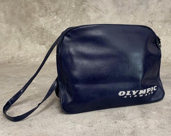 Vintage 60s Olympic Airways Travel Bag - Rare Collectible with Iconic Logo, Perfect for Weekend Getaways, Gift for Aviation Enthusiast
