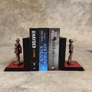 Elegantes Art Deco Knight Buchstützen Klassisches Vintage Dekor für Ihr Bücherregal Paar Regal Knight Figurine Buchstützen