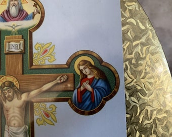 ヴィンテージの磔刑リトグラフ版：宗教的なキリスト教美術 - Etsy 日本