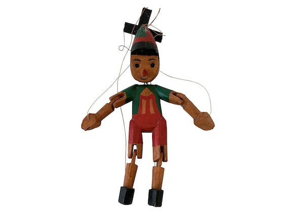 Vintage Wooden Pinocchio Marionette, Walt Disney Pinocchio