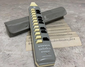 Vintage HOHNER Melodica, Vintage Flute, Gray Melodica, Hohner Student, Musical Instrument, Student melodica, Made In Germany.