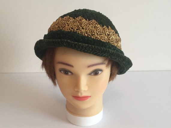 Vintage Cloche, 1920s Hat, Vintage 1920s felt Cloc