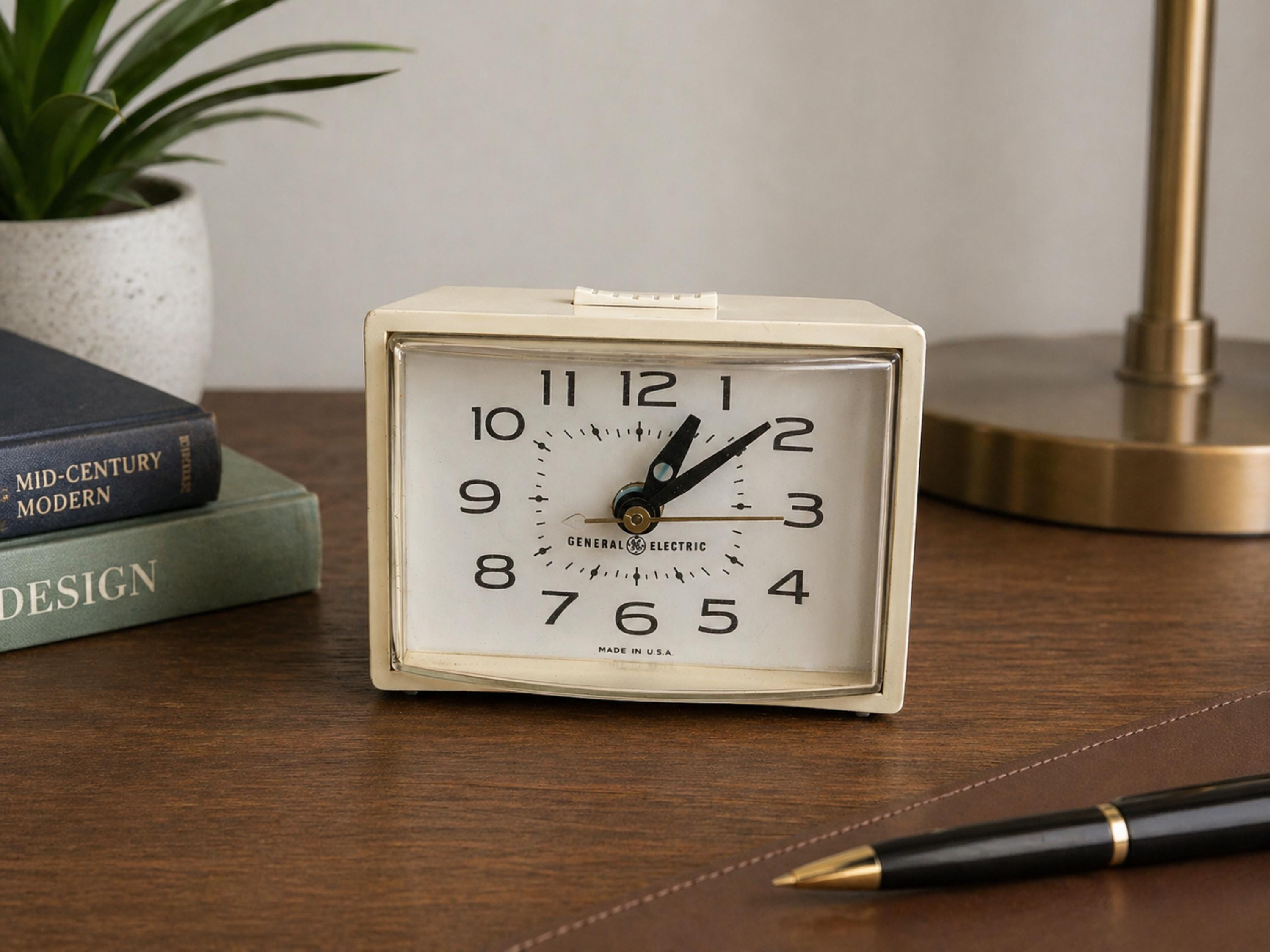 General Electric Vintage Alarm Clock, Desk Clock, Analog Clock