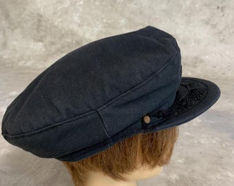 Authentic Greek Fisherman's Cap, Vintage 80's Men's Boater Hat, Retro Marine Style, Perfect Gift for Maritime Enthusiasts