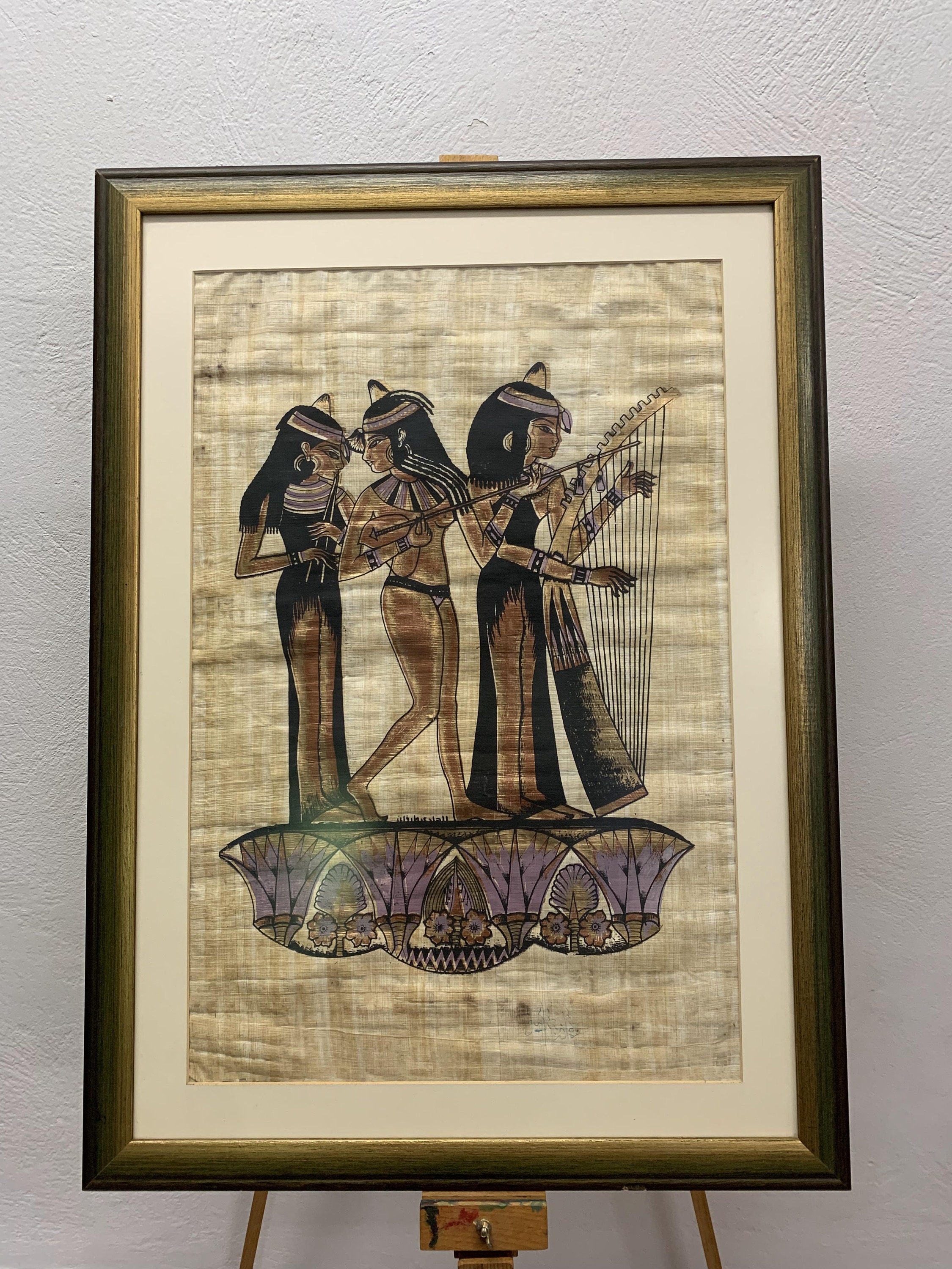 エジプト　パピルス画 「アメン神の音楽家たち」 エジプト パピルス画 「アメン神の音楽家たち」 - メルカリ