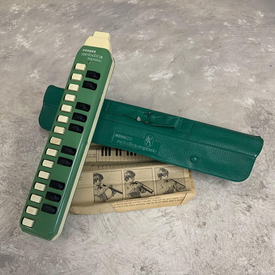 Vintage HOHNER Melodica, Vintage Flute, Hohner Melodica Soprano, Green