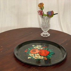 Old serving tray Collectible tray Handpainted tray.