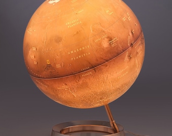 Mars Globe Red Planet Globe National Geographic Stainless Steel Base Office Decor.