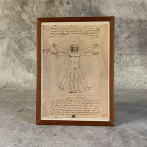 Leonardo Da Vinci the Vitruvian Man, Vintage Anatomy Poster