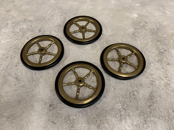 Set of Four Casters With Rubber Wheels Brass Vintage Caster Wheels Brass  Casters Trolley Bar Casters Industrial Casters, Swivel Wheels. -  Canada