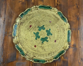 Florentine Italian Serving Tray Resin Venetian Decor Home Decor.