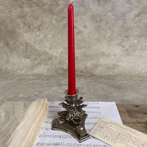 Vintage Cast Iron Candlestick Holder, Sturdy Antique Candleholder for Home Decor, Perfect Gift for Collectors