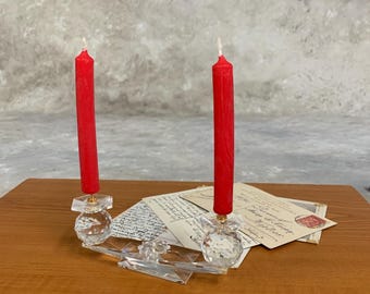 Swarovski Crystal Candle Holder Pin Set, Vintage 2-Tier Candelabra for Weddings or Gift, Mint Condition