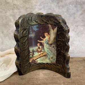Guardian Angel icon Angel art Angel with children Angel of God Religious Decor.