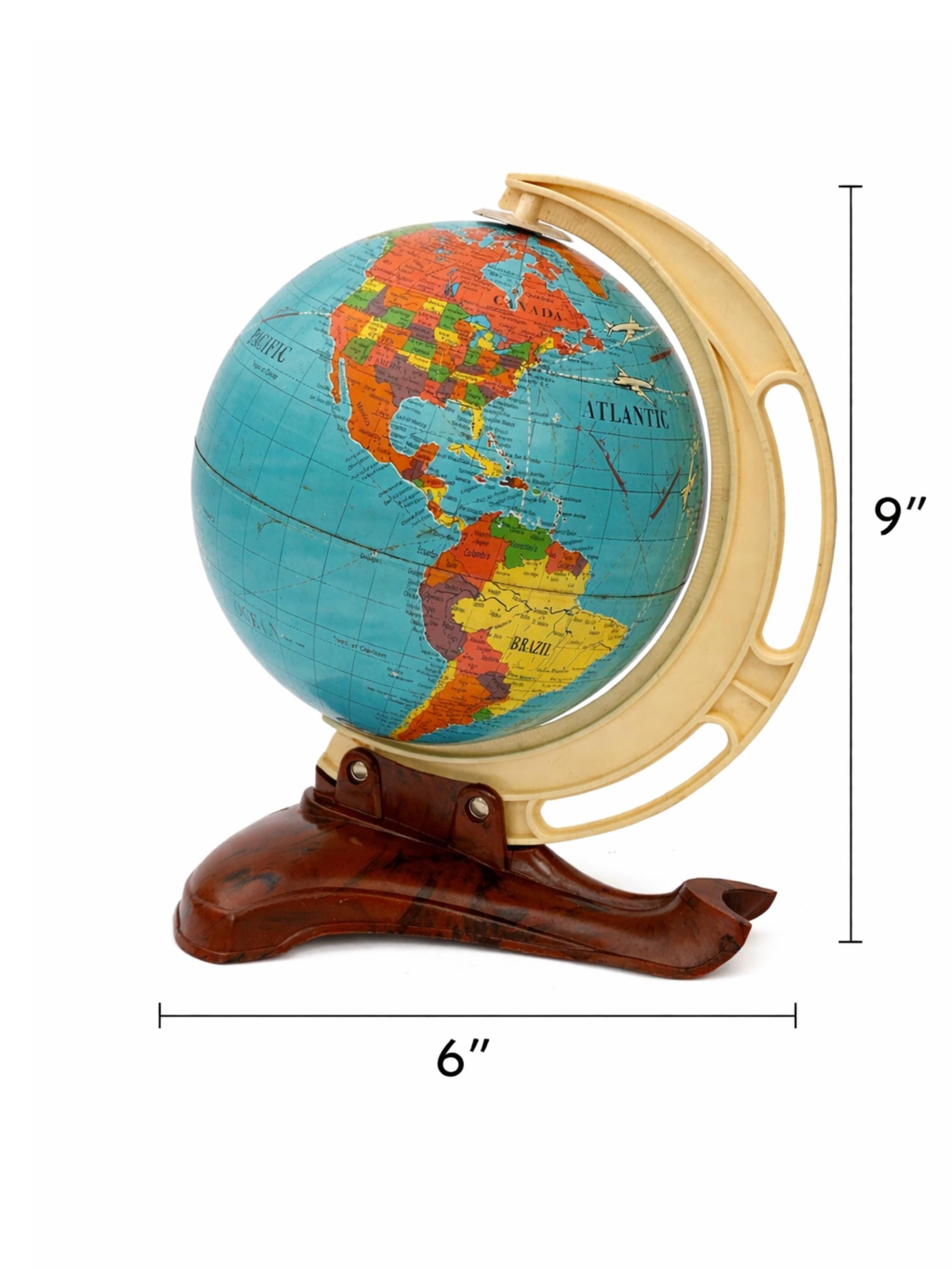 Vintage World Globe, 1970s Michael Seidel West Germany Desk Globe