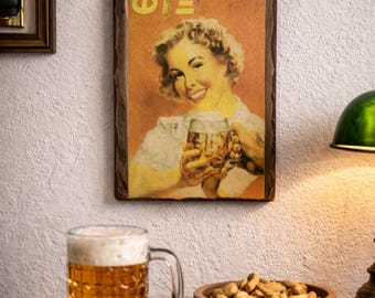 Vintage Framed Art Print, Legendary Greek Fix Beer Decor, Perfect Wall Art for Home, Great Gift for Beer Lovers