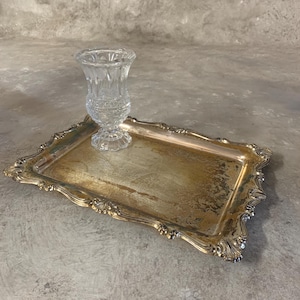 Vintage Silver Plated Tray – Elegant Antique Decor, Classic Serving Platter, Retro Wedding Centerpiece