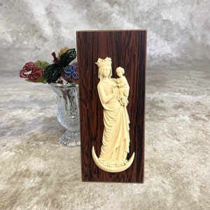 Vintage Virgin Mary and Jesus Icon: Orthodox Religious Decor