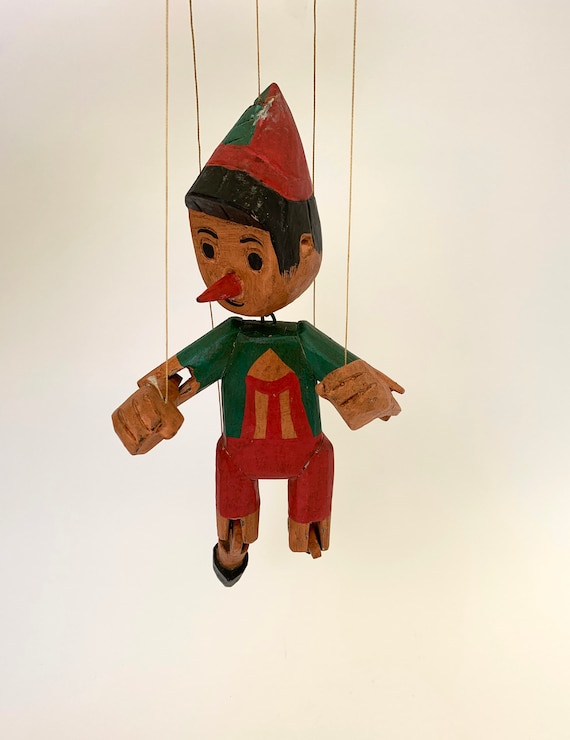 Vintage Wooden Pinocchio Marionette, Walt Disney Pinocchio