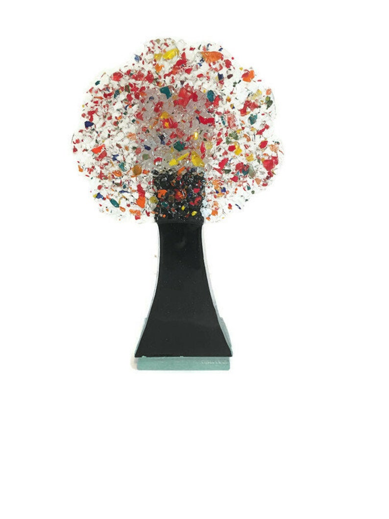 Fused Glass Art Handmade Fused Glass Fused glass Olive tree Traditional decoration Fused glass Christmas ornament