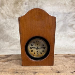 Vintage Mental Clock, Shelf Clock, Wind up Clock, Vintage Mechanical Alarm Clock, rare clock, desktop clock.
