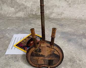 Vintage African Banjo Decor: Handmade Wood Banjar, No-String Instrument