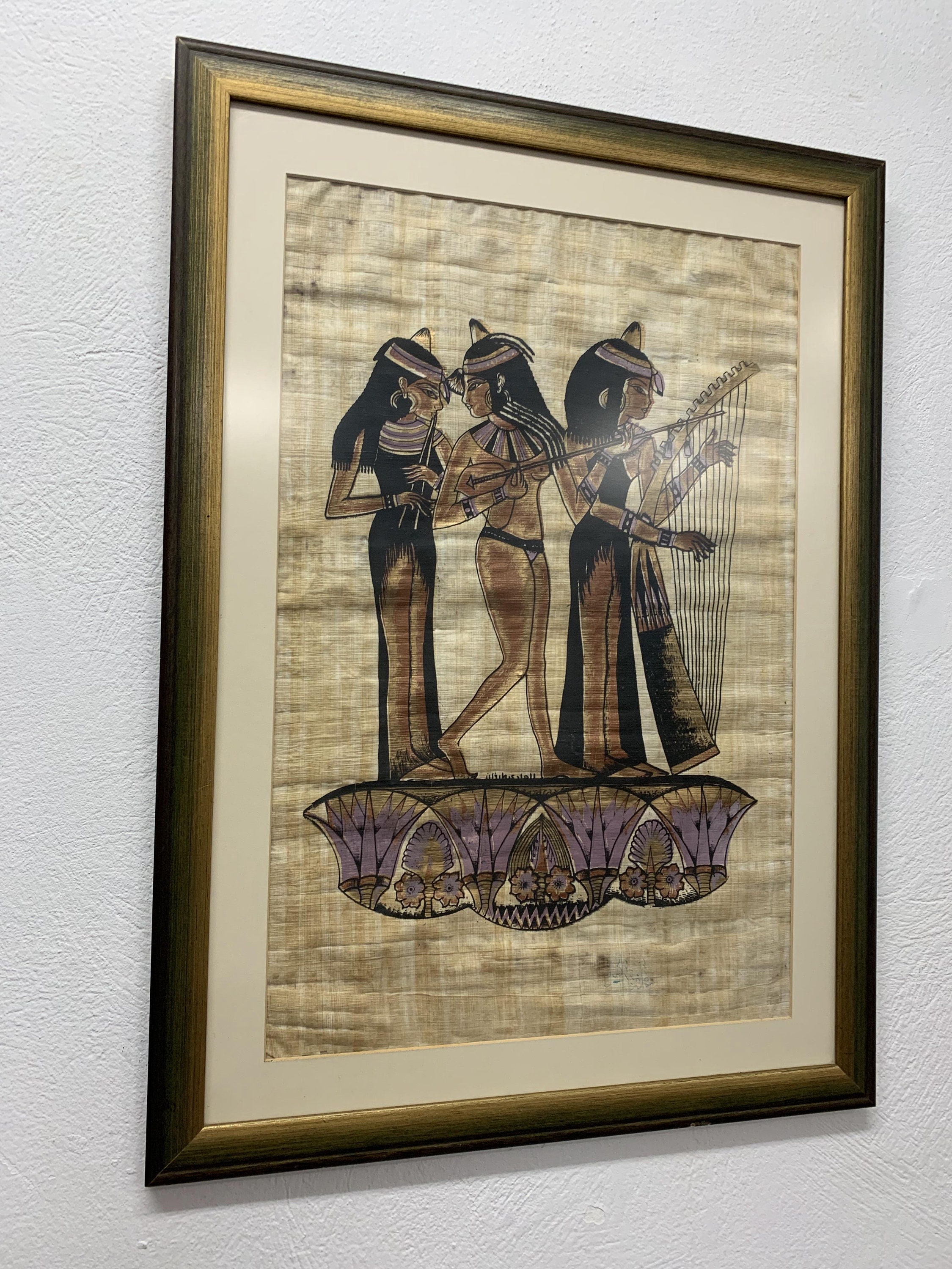 エジプト　パピルス画 「アメン神の音楽家たち」 エジプト パピルス画 「アメン神の音楽家たち」 - メルカリ