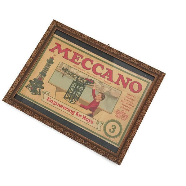 Meccano Vintage 1954 A4 Größe Poster Prospekt Shop Display Zeichen Anzeige 