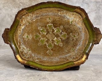 Florentine Italian Serving Tray Resin Venetian Decor Home Decor.