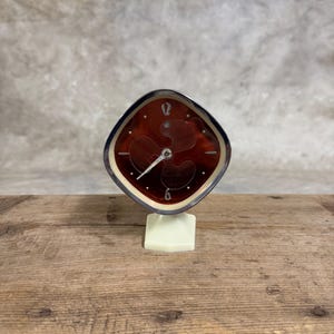 Vintage Mechanical Alarm Clock, Wind up Clock, Beige Table Clock, Vintage mechanical beige alarm clock, rare clock 70&#39;s