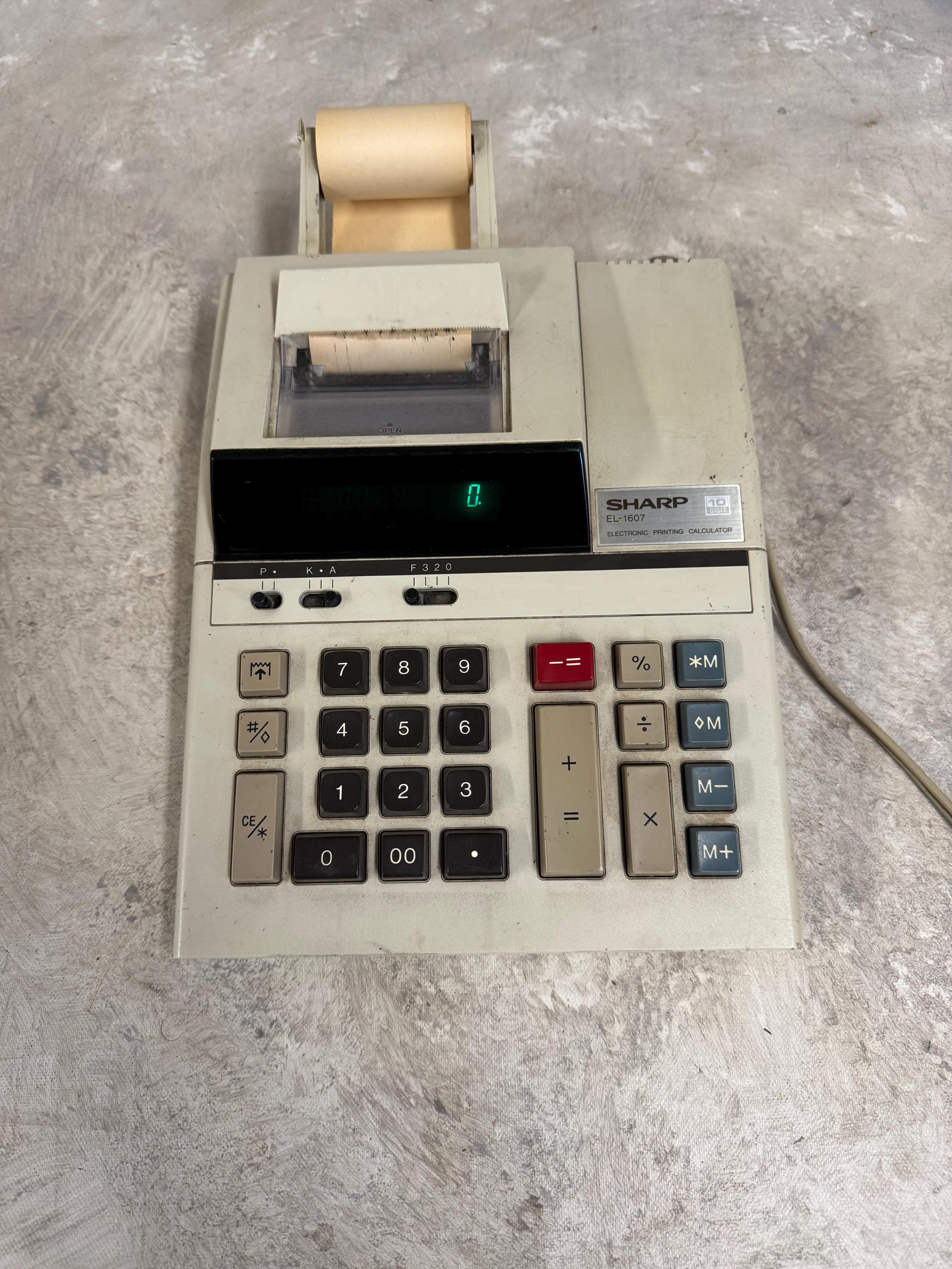 Sharp EL-1607 Electronic Printing Calculator, Vintage 90s Adding ...
