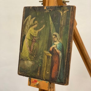 Annunciation of Theotokos Icon Annunciation of Mary Orthodox Madonna Icon Religious Antique Icon Religious Devotion Religious Decor.