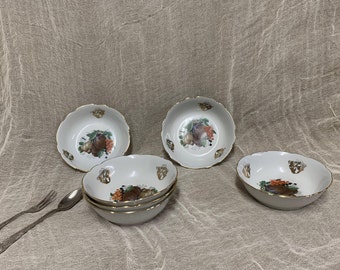 Vintage Cmielow Poland Dessert Bowls: Set of 6 Candy Dishes